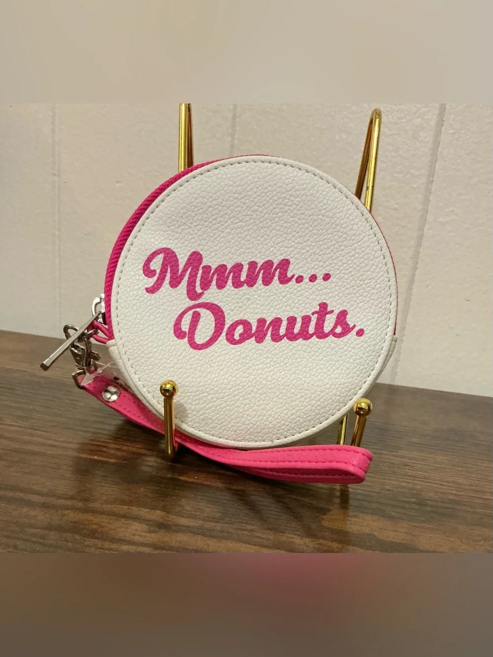 rare pink NWT Universal Studios The Simpsons Homer Donut Zip Coin Purse Wristlet